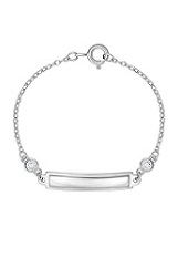 adorable little silver cz baby id bracelet